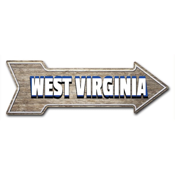 West Virginia Arrow Decal Funny Home Decor 24in Wide
